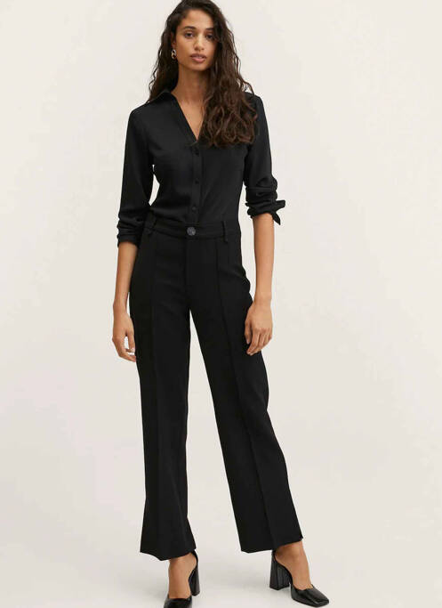 Pantalon droit noir MANGO pour femme