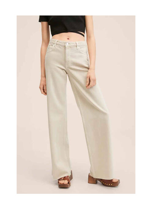 Jeans coupe large beige MANGO pour femme