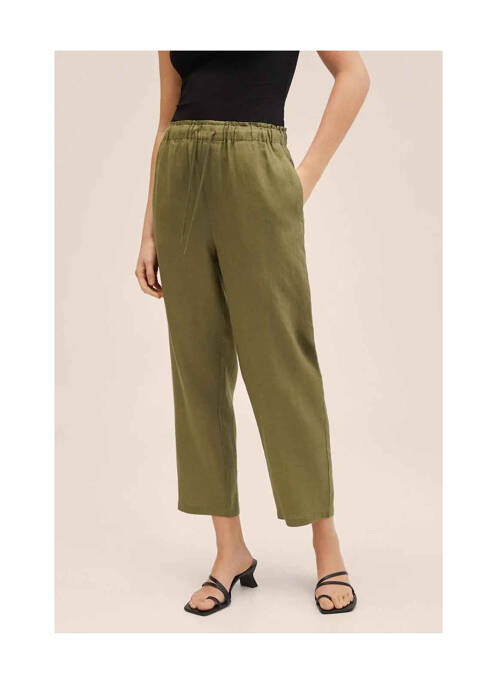 Pantalon 7/8 vert MANGO pour femme