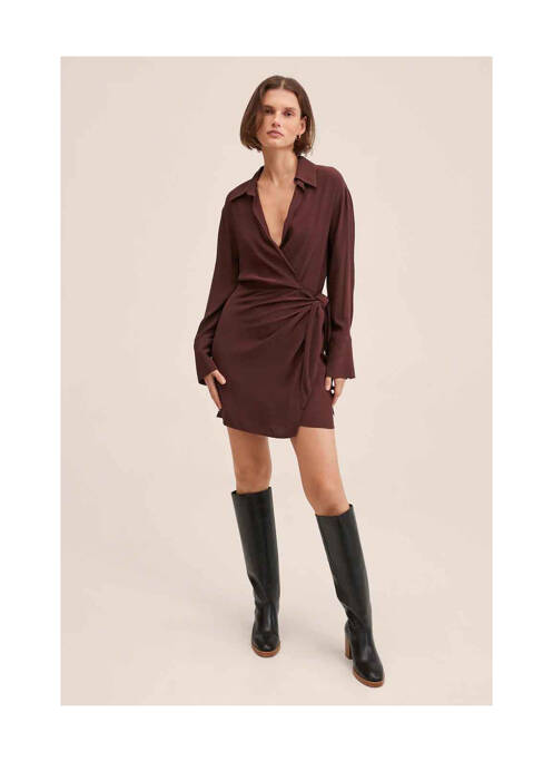 Robe courte marron MANGO pour femme