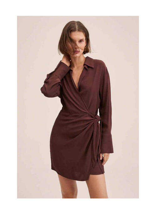 Robe courte marron MANGO pour femme