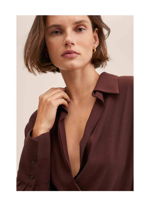 Robe courte marron MANGO pour femme