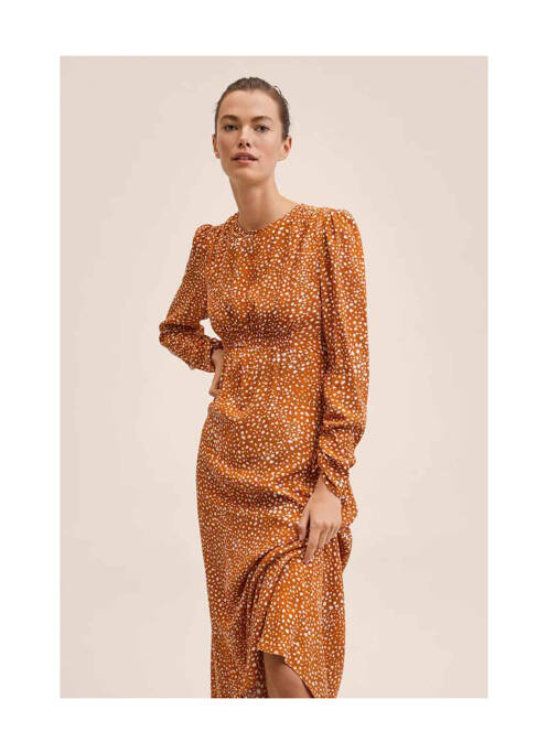 Robe longue orange MANGO pour femme