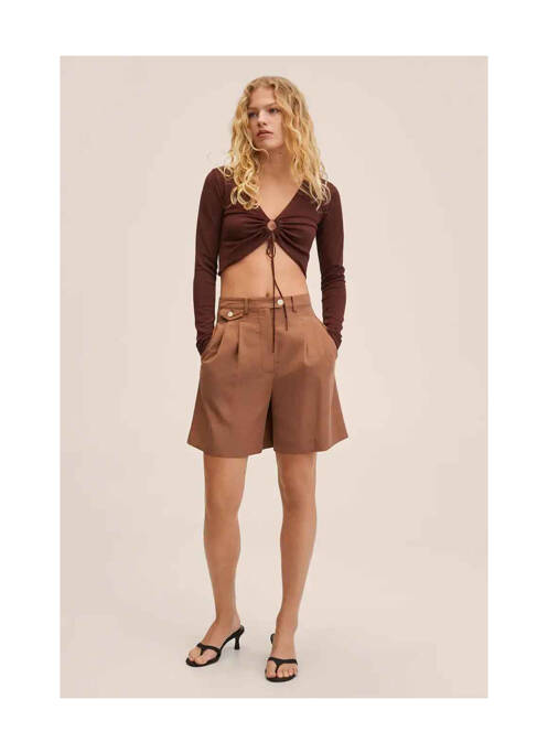 Short marron MANGO pour femme