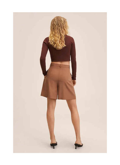 Short marron MANGO pour femme
