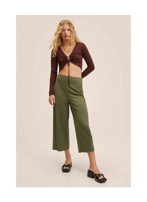 Pantalon 7/8 vert MANGO pour femme