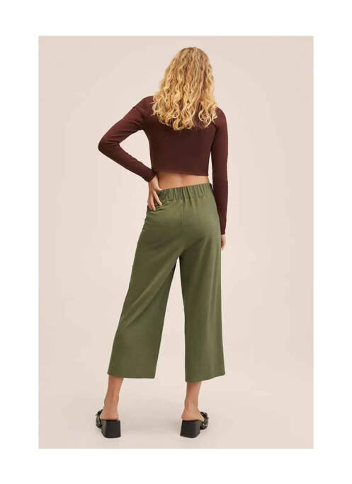 Pantalon 7/8 vert MANGO pour femme