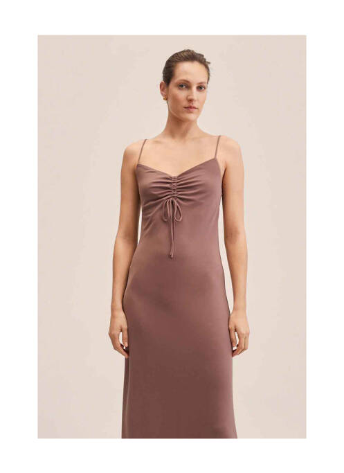 Robe longue marron MANGO pour femme
