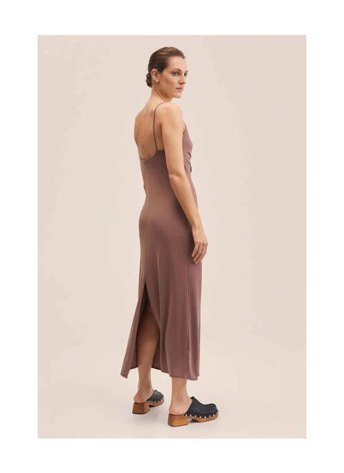 Robe longue marron MANGO pour femme