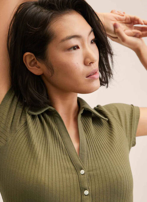 Robe mi-longue vert MANGO pour femme