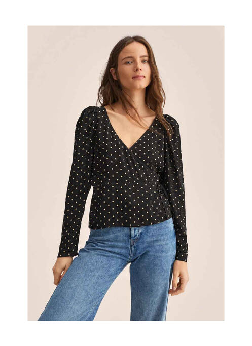 Top noir MANGO pour femme
