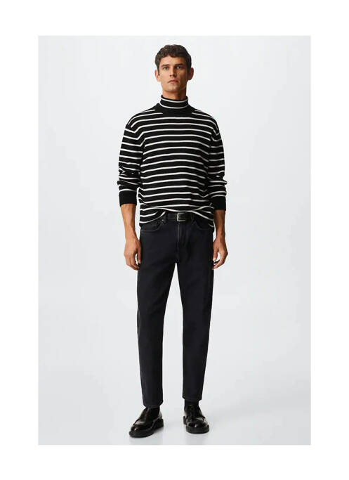 Pull col roulé noir MANGO homme
