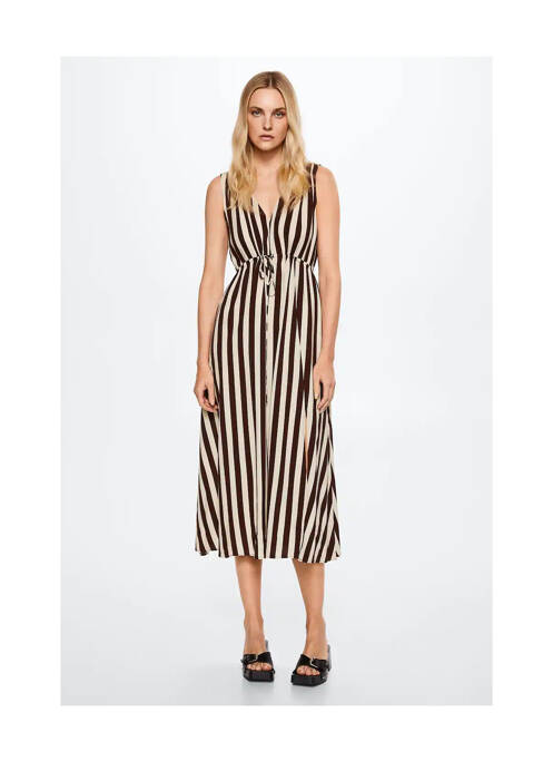 Robe mi-longue marron MANGO pour femme