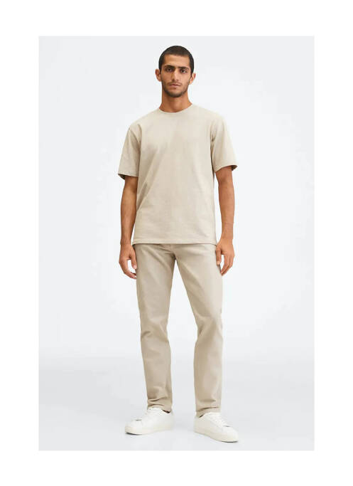 Jeans coupe droite beige MANGO pour homme