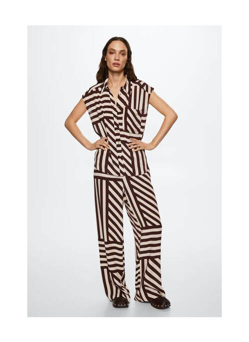 Pantalon flare marron MANGO pour femme
