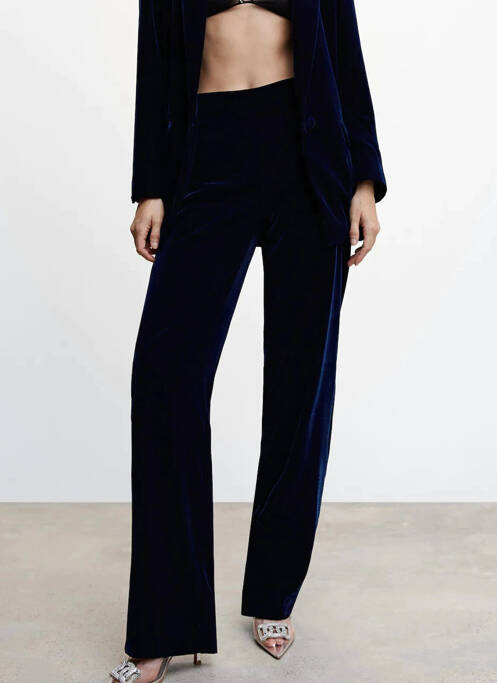 Pantalon droit bleu MANGO pour femme