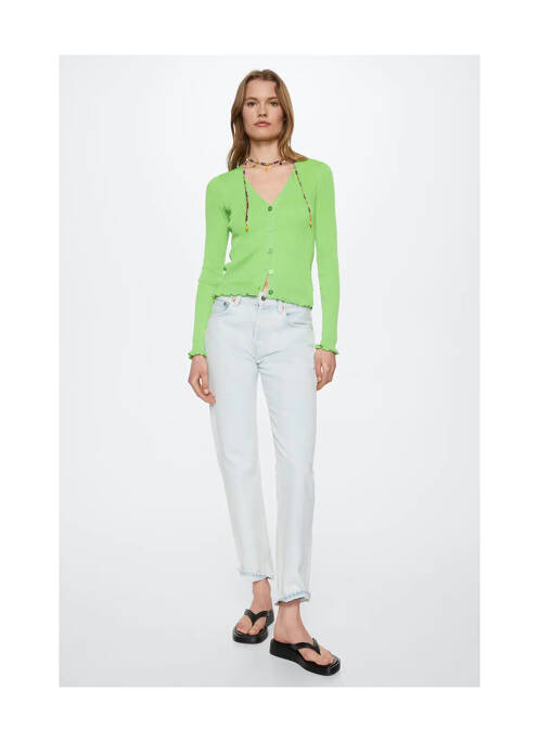 Gilet manches longues vert MANGO pour femme