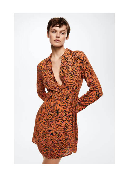 Robe courte orange MANGO pour femme