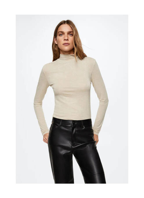 Top marron MANGO pour femme