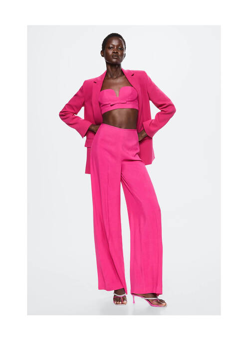 Pantalon droit rose MANGO pour femme