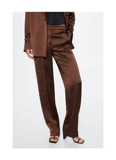 Pantalon droit marron MANGO pour femme