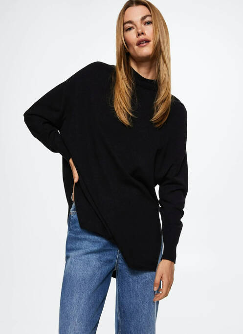 Pull col roulé noir MANGO pour femme