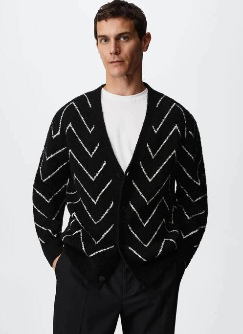 Gilet manches longues noir MANGO pour homme