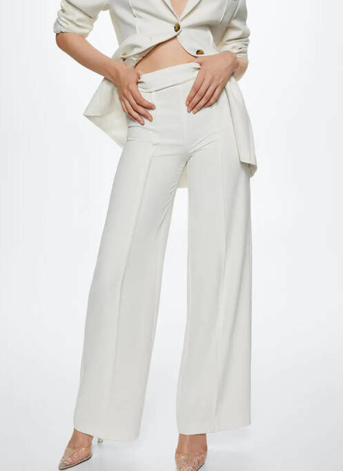 Pantalon large beige MANGO pour femme