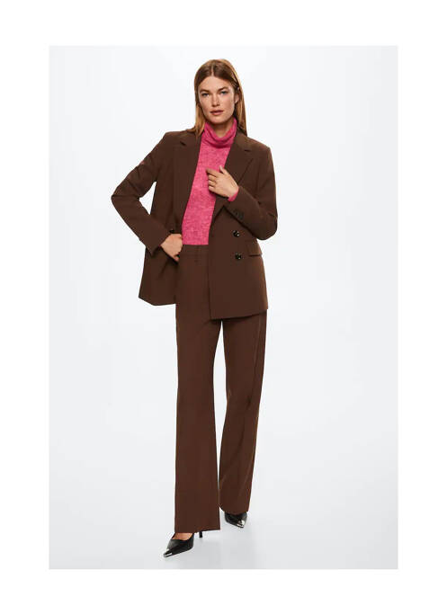 Pantalon droit marron MANGO pour femme