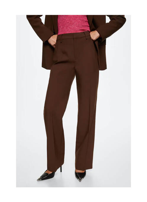 Pantalon droit marron MANGO pour femme