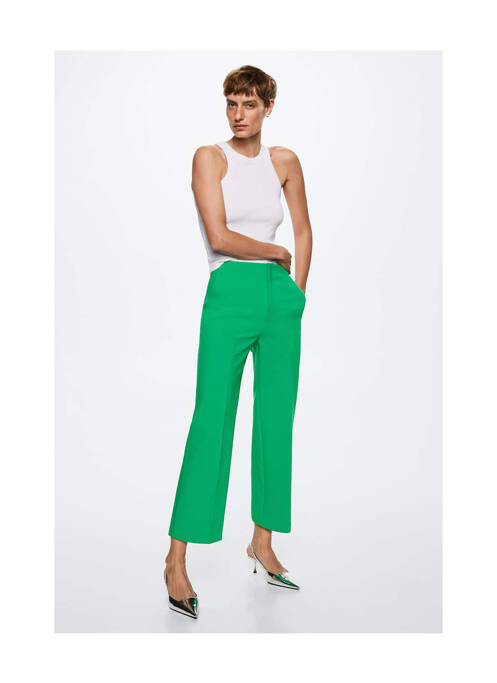 Pantalon 7/8 vert MANGO pour femme