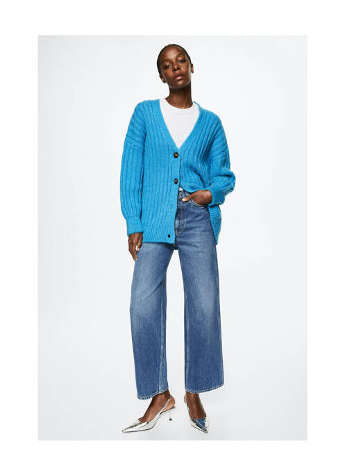 Gilet manches longues bleu MANGO pour femme