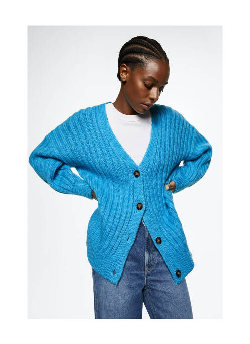 Gilet manches longues bleu MANGO pour femme