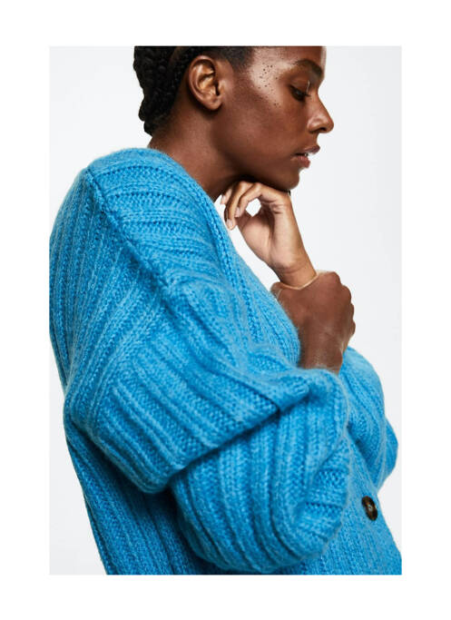 Gilet manches longues bleu MANGO pour femme
