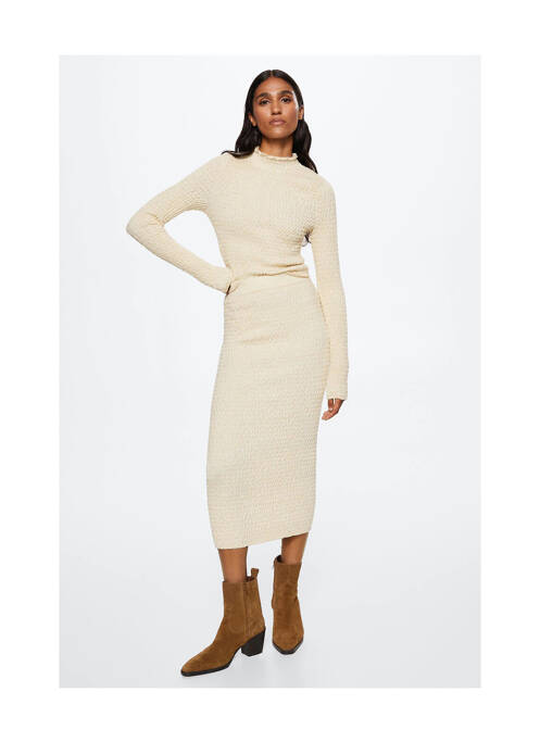 Jupe mi-longue beige MANGO pour femme