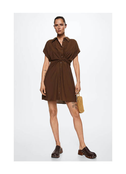 Robe courte marron MANGO pour femme