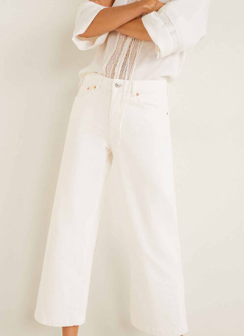 Jeans coupe large blanc MANGO pour femme