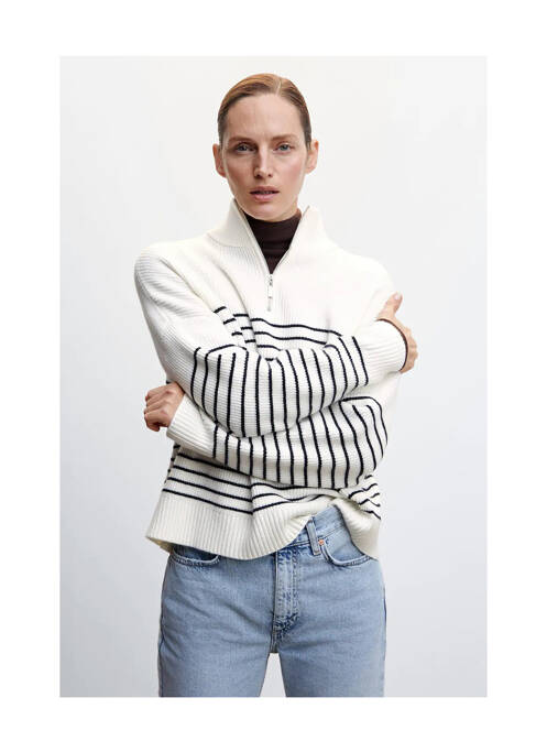 Pull col roulé bleu MANGO pour femme