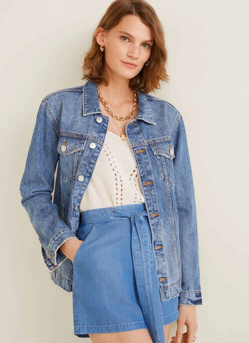 Short bleu MANGO pour femme