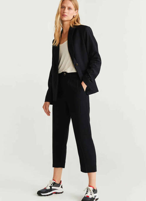 Pantalon 7/8 noir MANGO pour femme