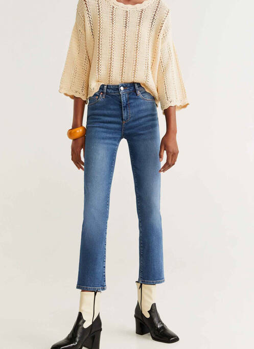 Jeans coupe droite bleu MANGO pour femme