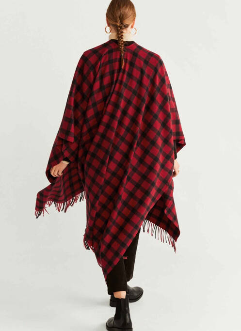 Poncho rouge MANGO pour femme
