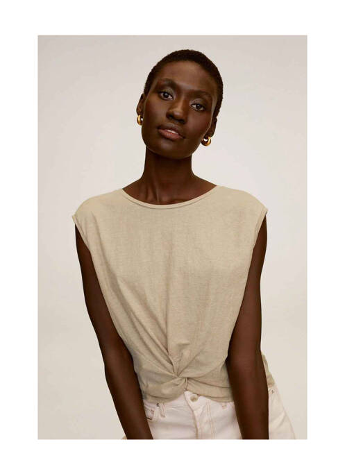 Top beige MANGO pour femme