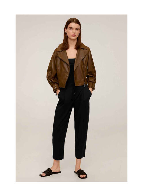 Pantalon 7/8 noir MANGO pour femme