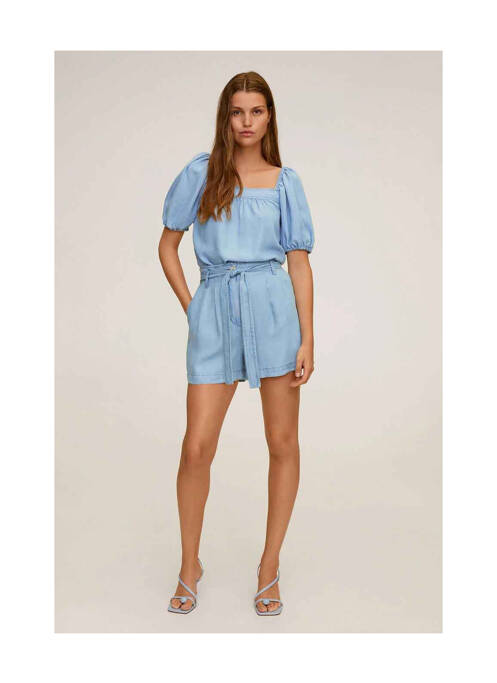Short bleu MANGO pour femme