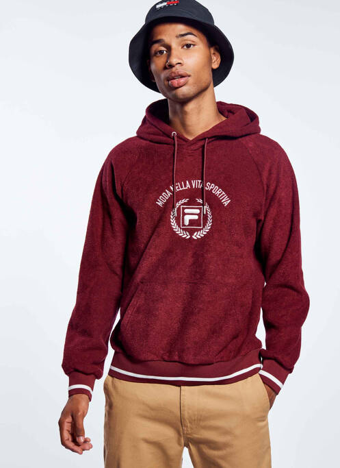 Sweat-shirt à capuche marron FILA pour homme