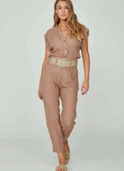 Pantalon slim beige NÜ pour femme