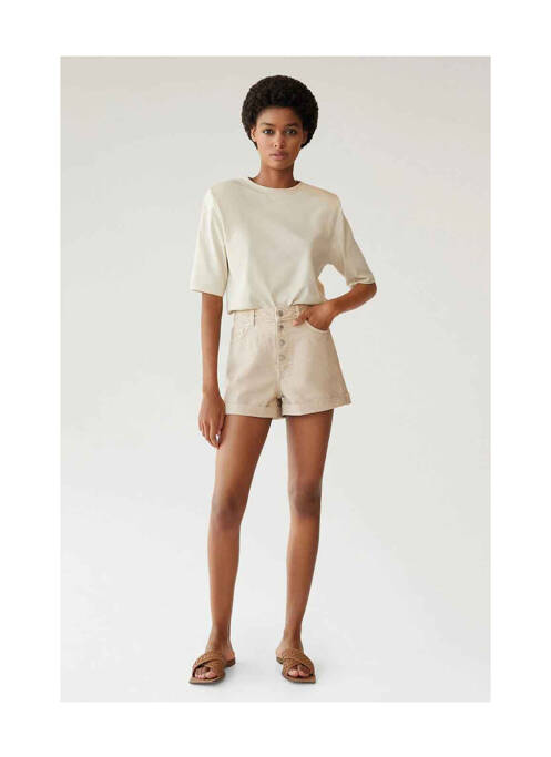 Short beige MANGO pour femme