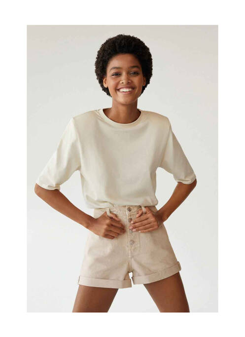 Short beige MANGO pour femme