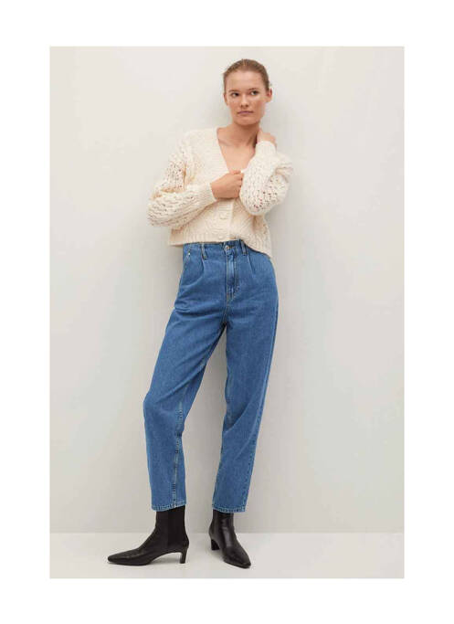 Jean coupe Mom bleu MANGO pour femme